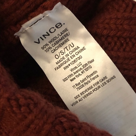 Vince Shaker Stitch Knit Beanie 90% Wool & 10% Cashmere Color 528 CUR OS NWT - Picture 9 of 15